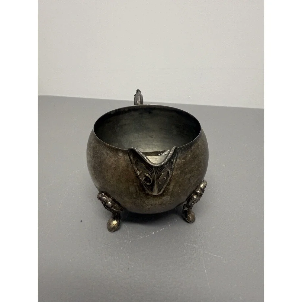 Vintage Leonard Silver Plated Brass Creamer 3.5''‎ x 2.75'' #21